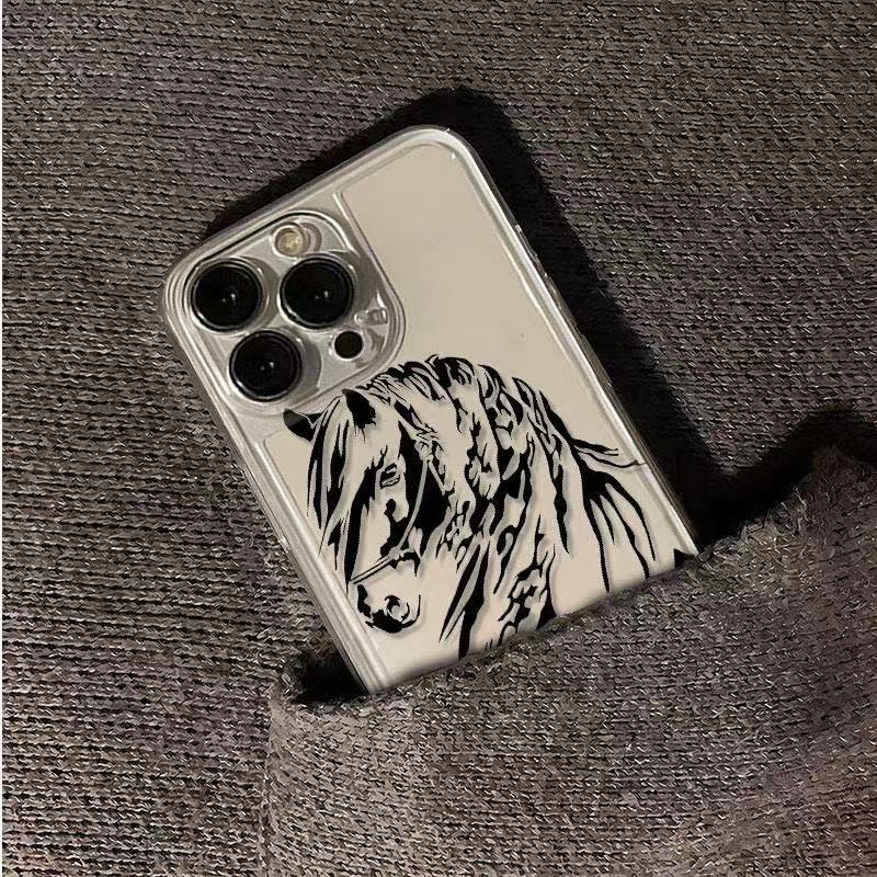 Personality sketch for iphone17promax phone case apple 16/14pro horse 13/12/15/11pro