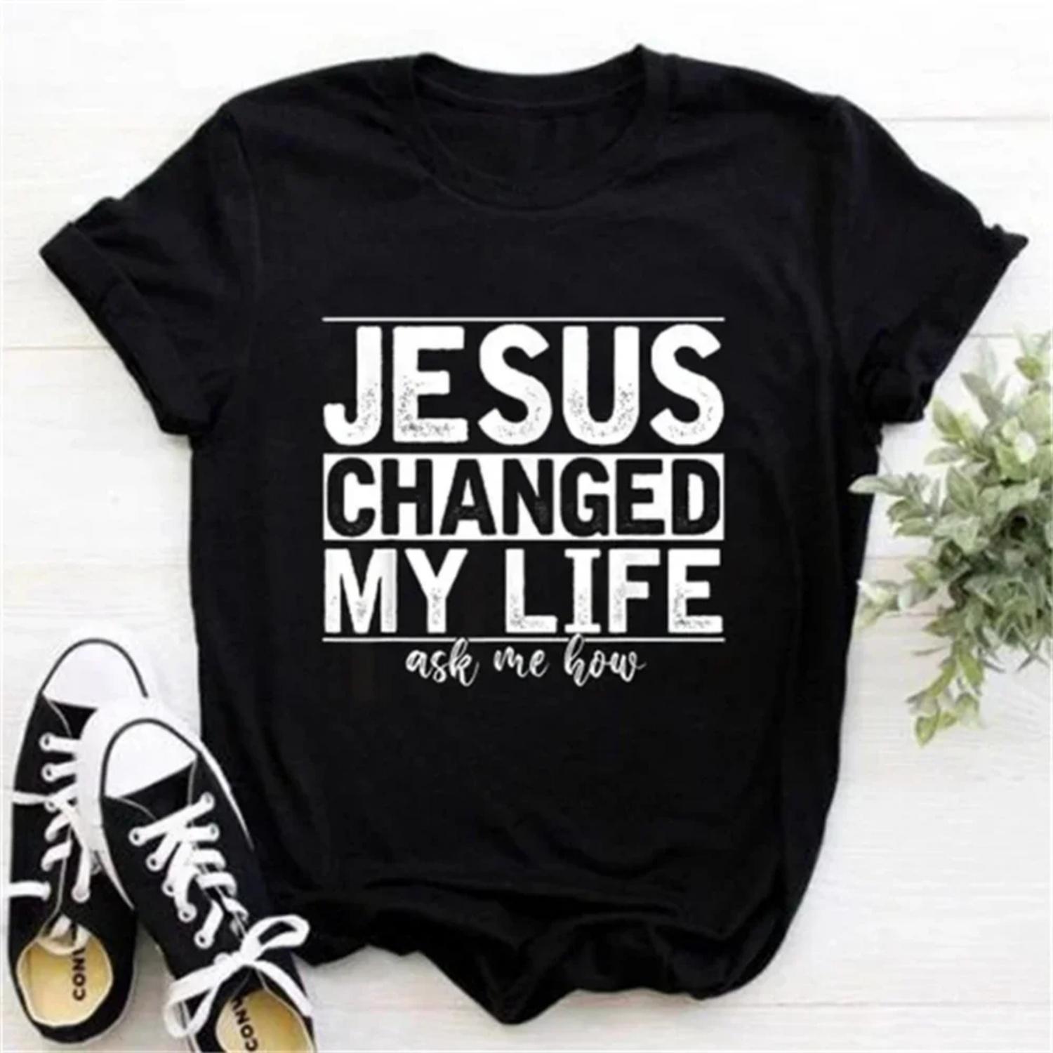 

2024 Футболка женская с принтом букв Jesus Is King, Христианская Вера Надежда Любовь, Футболки в стиле Харадзюку, Религиозные Топы с круглым вырезом, Уличная одежда S чёрный