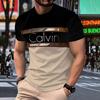 Herren 3D Digitaldruck Kurzarm T-Shirt Rundhals Lässiges Tee Schmale Passform Jugend Mode Top