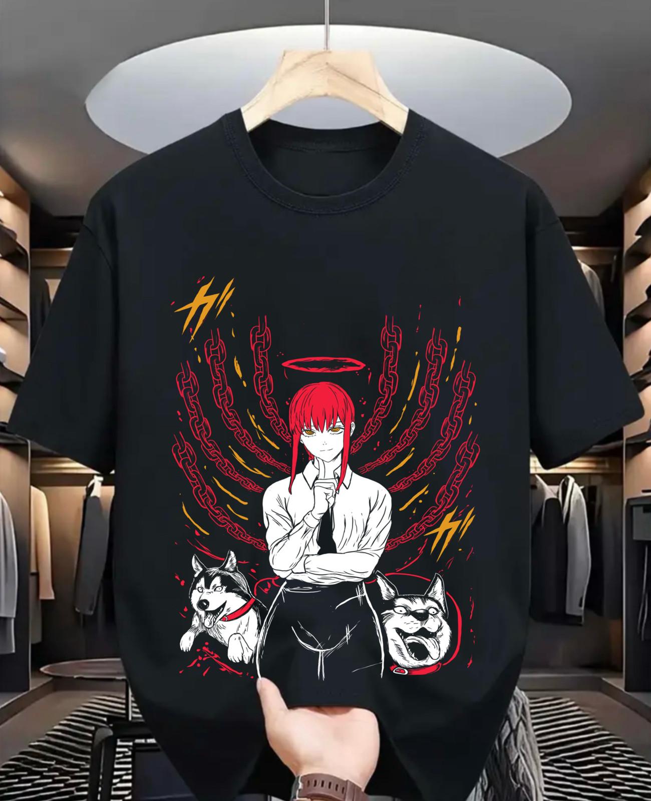 

Makima Chainsaw Man T-Shirt Mens Womens Tees Top Horror Anime Manga Otaku Denji Unisex Tee All Size 3XL