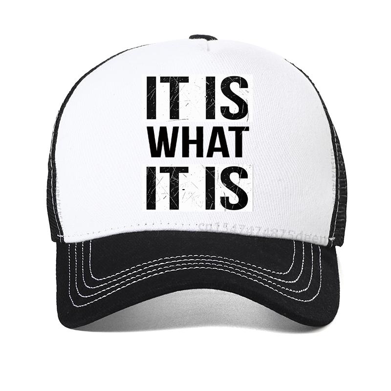 IT IS WHAT IT IS Letter Baseball Cap Funny Print Graphic Sun Snapback Hat Fashion Casual Harajuku Japanese Style Caps Visor Hat