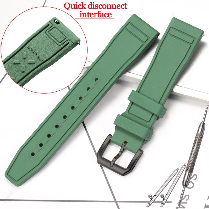 Rubber Silicone Watch Strap for IWC Pilot's Band Quick Release Bracelet Fluororubber Watchband