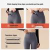 Korean Style Women's Tummy Control Velvet-Lined Yoga Pants - Autumn/Winter Hip-Lifting Base Layer with Button Closure