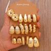 Gold Women's C-Shaped Water Drop Earrings - Fashionable, Versatile Temperament Jewelry Set