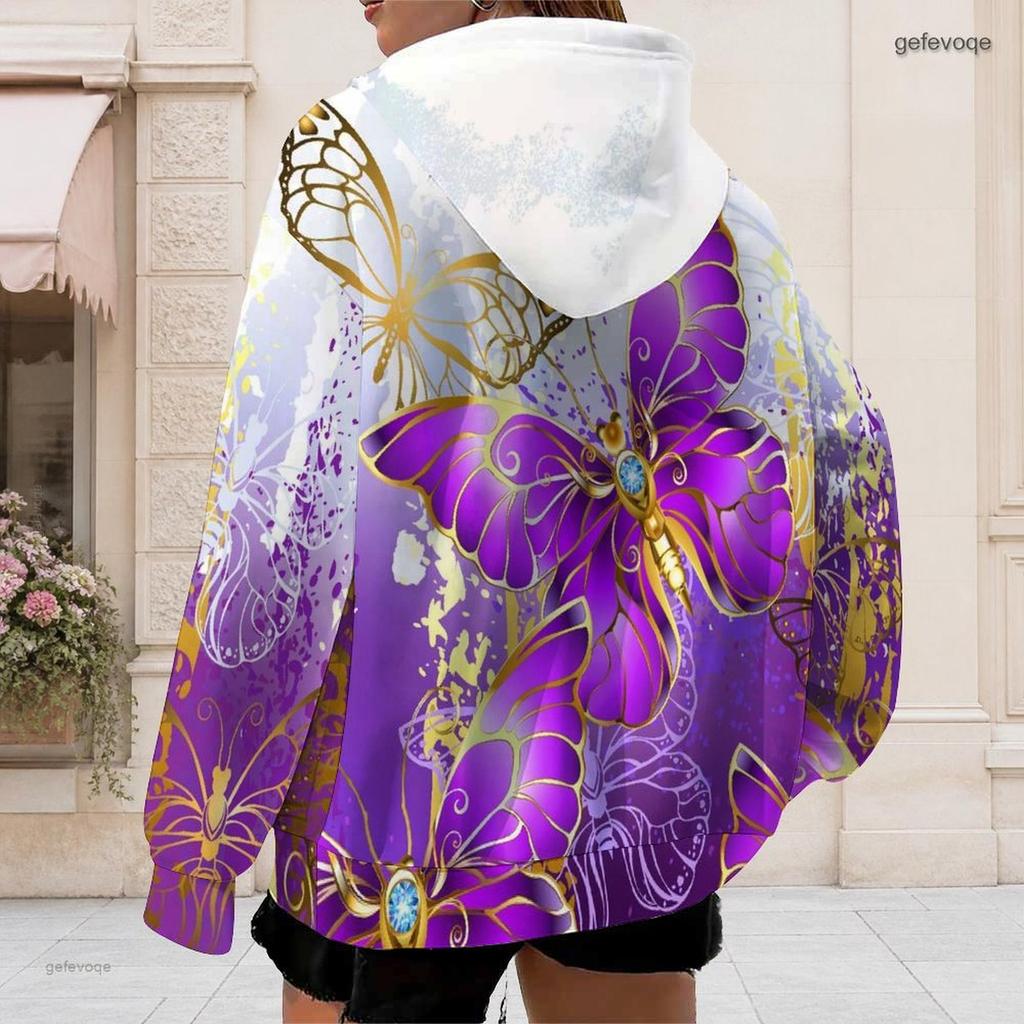 Women Plus Size Zip Up Hoodie Long Sleeve Leaf Camouflage Print Drawstring Sweatshirt With Pockets