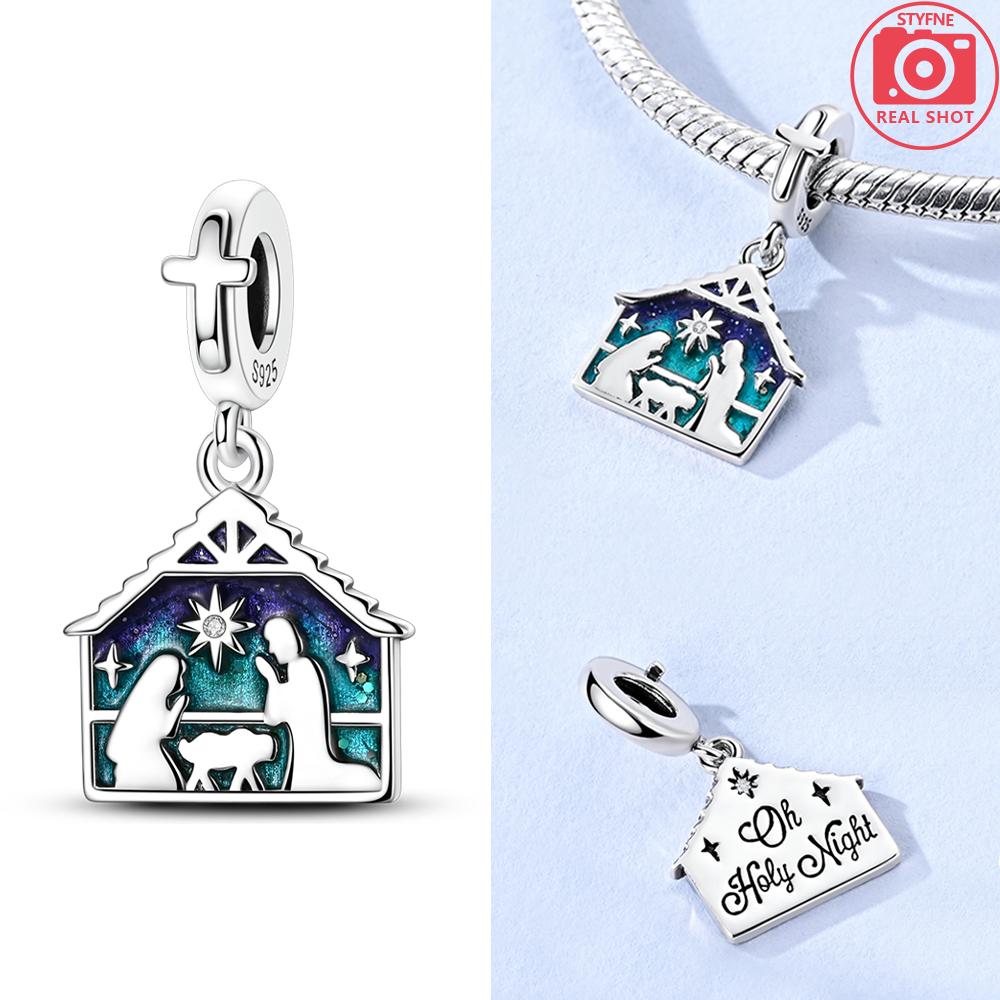 Lucky Pendant Prayer Hand Cross Star Wish Jesus Birth Beads Fit Bracelet Originalcopper Fine Gift Jewelry Women Diy Making