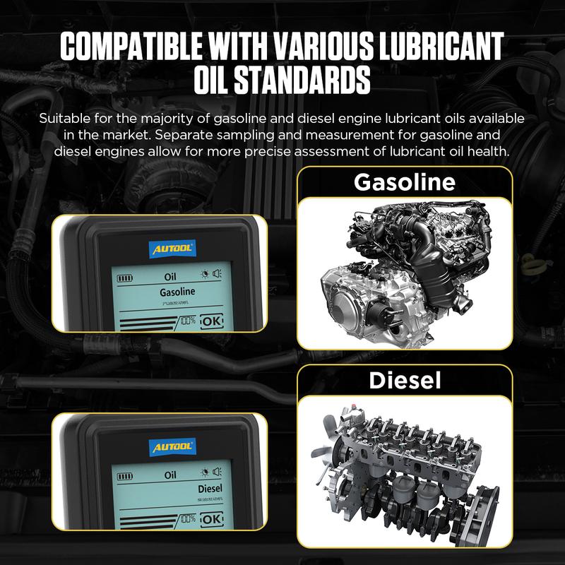 AUTOOL Engine Oil Tester with Digital Display for Auto Check Gasoline & Diesel Car Engine POA Oil Quality Repair Tools AS503