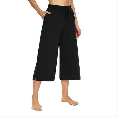 Pantaloni Larghi da Donna Estivi Casual con Coulisse in Vita Elastica Capri a Gamba Larga