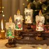 1pcs Christmas Decorations Wind Lamp Candle Candlestick Crystal Ball Lights Snow Snowflake Music Box Xmas Gift Scene Arrangement