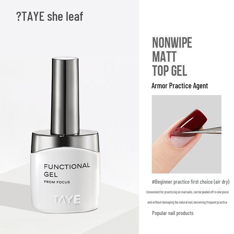 She Leaf Nail Base & Top Coat Set: Crystal Plating, Matte Finish, Builder Gel, Peel-Off Polish