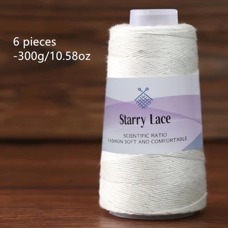6 pezzi di filato di pizzo per lavorare a maglia e uncinetto 60% cotone 50 g/pz 175 m/pz Filato morbido e traspirante per maglioni, sciarpe, cappelli Filato per uncinetto