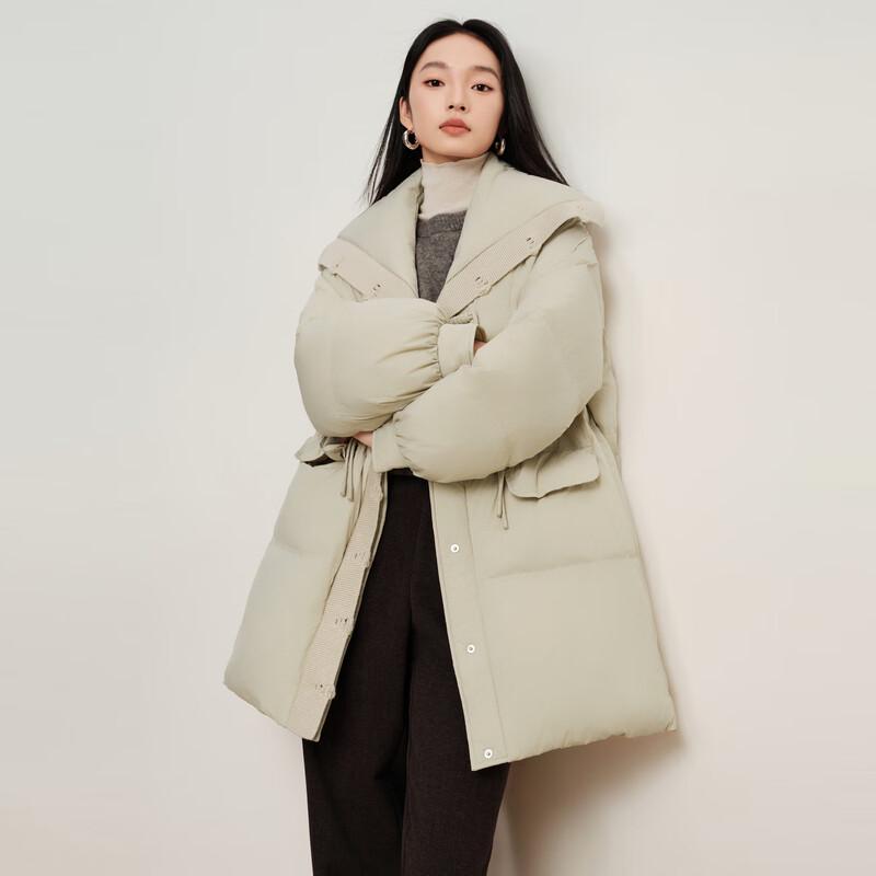 Elva' Island Women's Big Lapel New Chinese Style Short Down Jacket