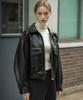 Siyazu Siot4045 Fake Leather Bomber Jacket_Black