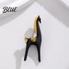Simple Horse Design Accessory Minimalist Brooch White Black Alloy Lapel