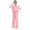 Girls' Summer Outfit Set Summer Fashion Stylish Casual Versatile Lady-like Short Sleeve Two Piece Set for Older and Middle-aged Children
