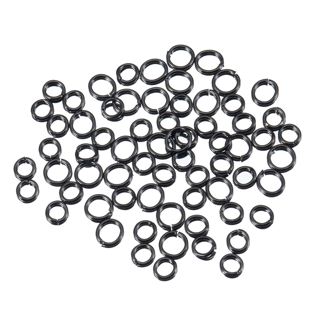 100-200pcs Black Stainless Steel Split Rings Open Jump Rings Connector DIY Necklace Bracelet Making Jewelry Findings Wholesale