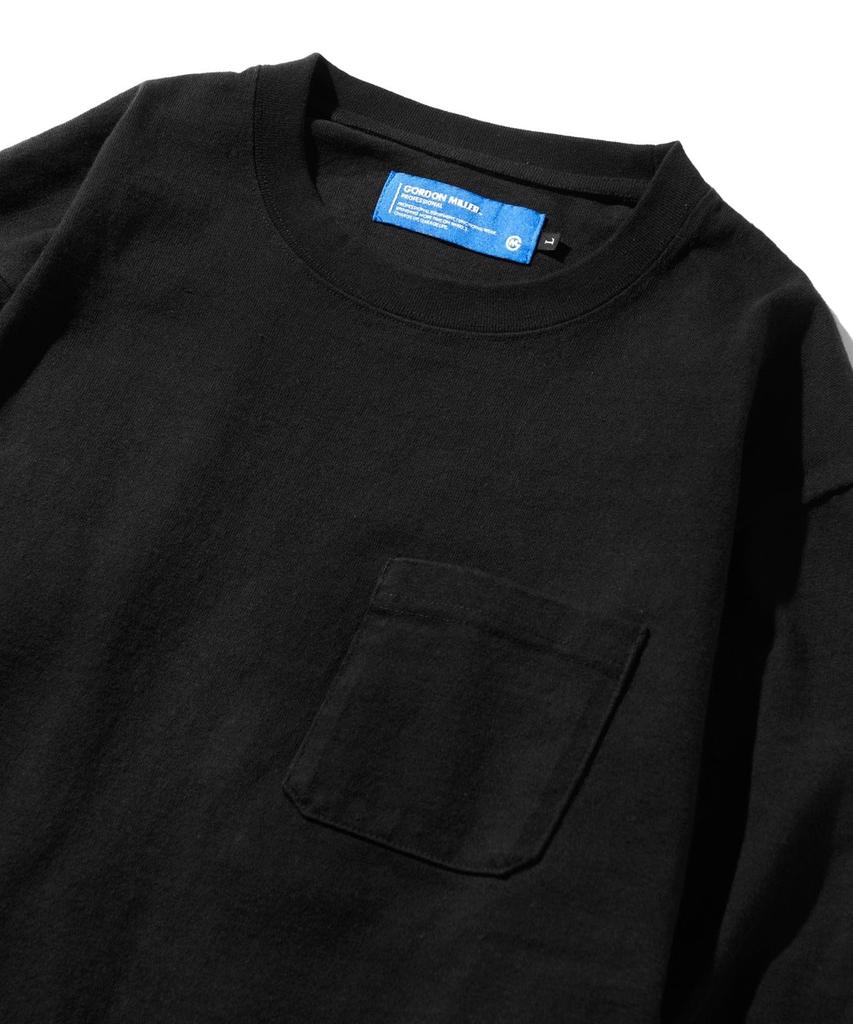 GORDON MILLER Men's Pocket Long Sleeve T-Shirt, Solid Color, Size XL, Black, 1745155