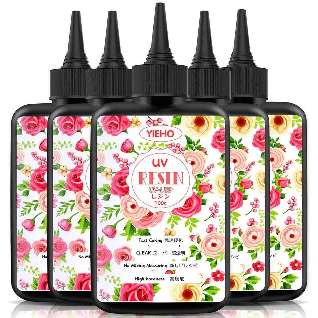 YIEHO UV Large Capacity for for DIY Handmade and Industrial Casting Resin Artwork Resin, - 500g, Crystal-Like, Clear, Hard, Fast-Curing Resin,