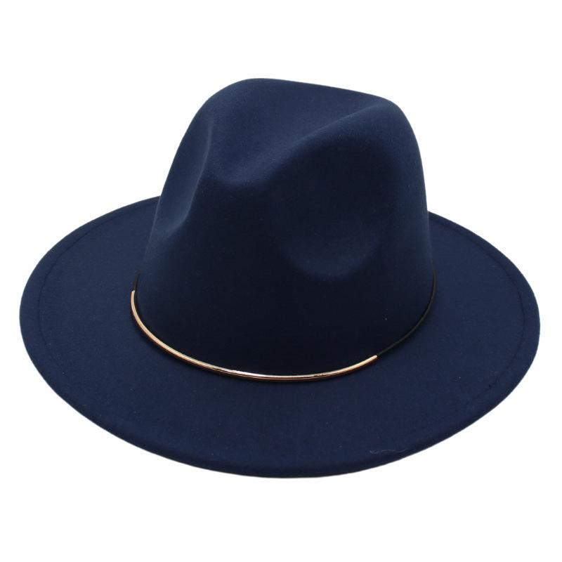 Top Hat Wool Felt Hat Men'S And Women'S Wool Hat Jazz Hat Flat Edge Sun Hat Tide