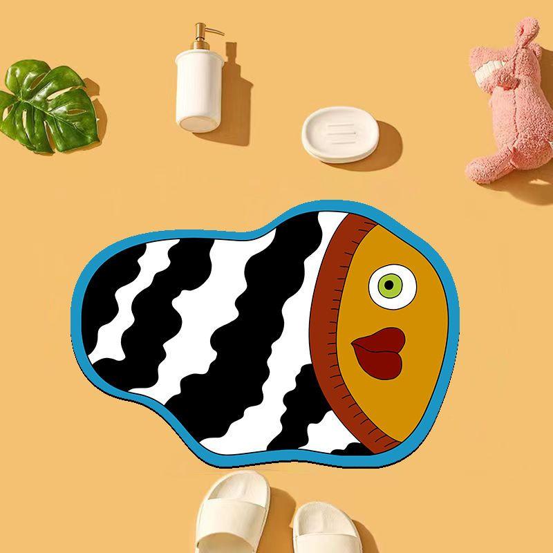 Absorbent floor mat bathroom bathroom diatom mud floor mat cute original cartoon household irregular fun