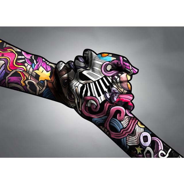 Graffiti Art Victory Cheer Encouraging Gestures Canvas Painting Modern Poster Print Wall Art Picture for Home Decoration