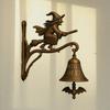 Vintage Metal Welcome Doorbell Halloween Decoration Witch Bell Shopkeeper Bell Home Entrance Door Wall Mount Spooky Decor Bell
