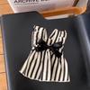 Big Bow Striped Cat Dress Black Puppy Skirt New Small Dog Princess Dress  Summer