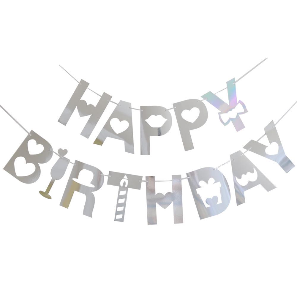 Hollow-Out Happy Birthday Bunting Decoration & Photo Props