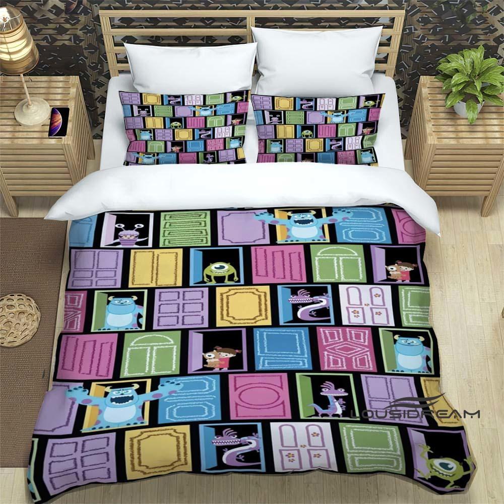

3-piece Monsters, Inc. Bedding Set, 3D Printed Cartoon Pattern Duvet Cover Set, Includes Pillowcases, Filling Not Included. 135X200cm