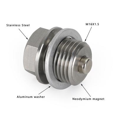 M16X1.5MM Nerezová zátka olejovej vane do auta s neodymovým magnetom Univerzálna