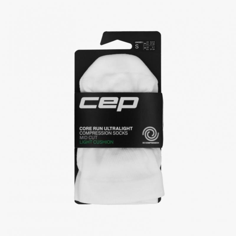 Cep Core Run Ultra Light Mid Cut Socks White Wp9c0l