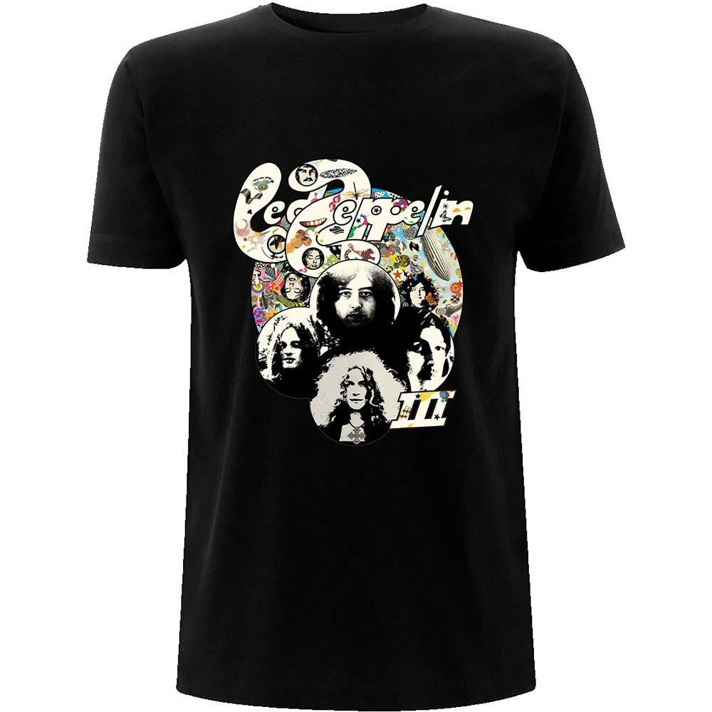 Men s Led Zeppelin Photo III Slim Fit T-shirt Large Black 3XL