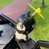 Motorcycle Handlebar Decoration Bike Electric Cute Panda Cartoon With Helmet Airscrew Ornaments Riding Equipment Accessories