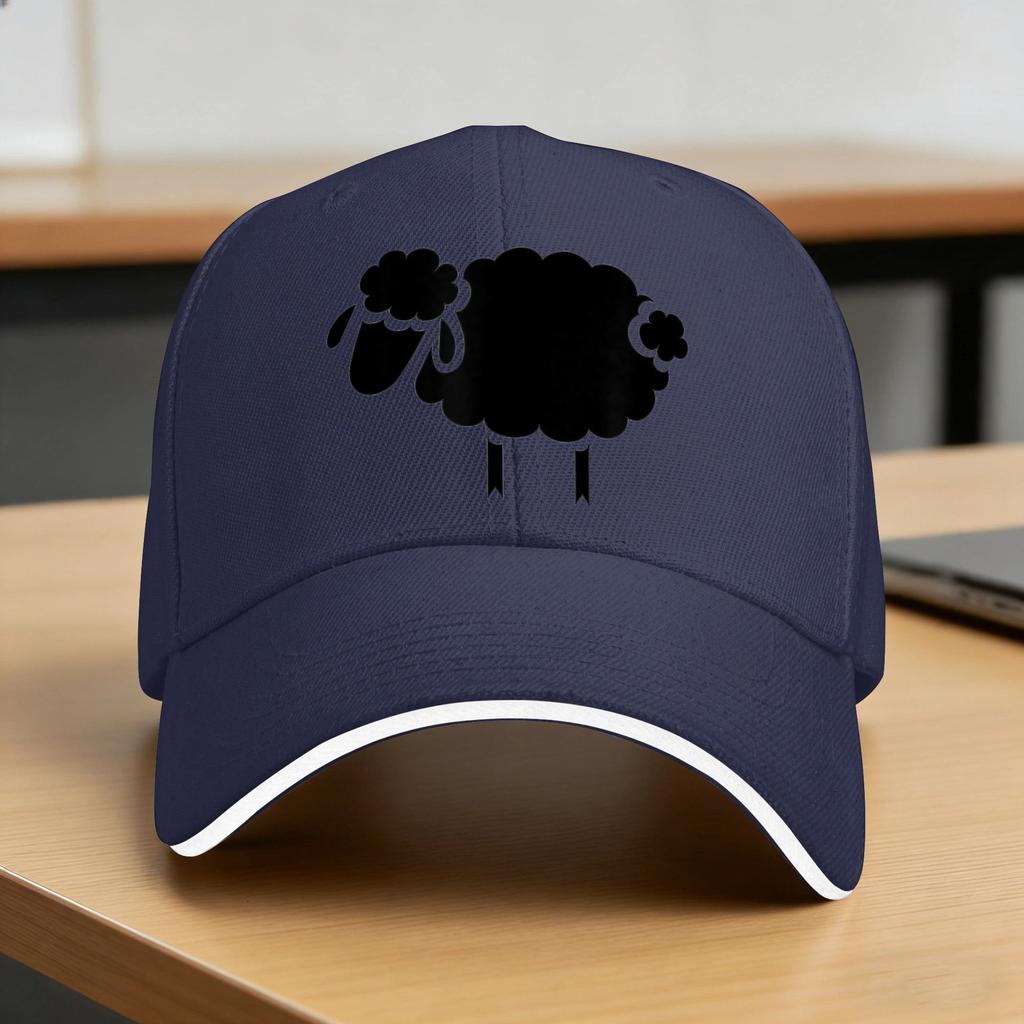 Black Sheep Silhouette Design Sun Baseball Cap Summer Unisex Adult Custom Logo Trucker Hat Sunscreen Streetwear Snapback Cap