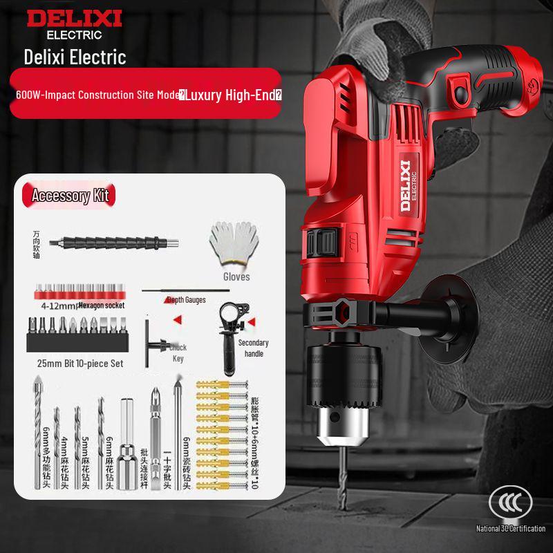 Delixi Multifunctional High-Power Electric Hammer Drill & Screwdriver