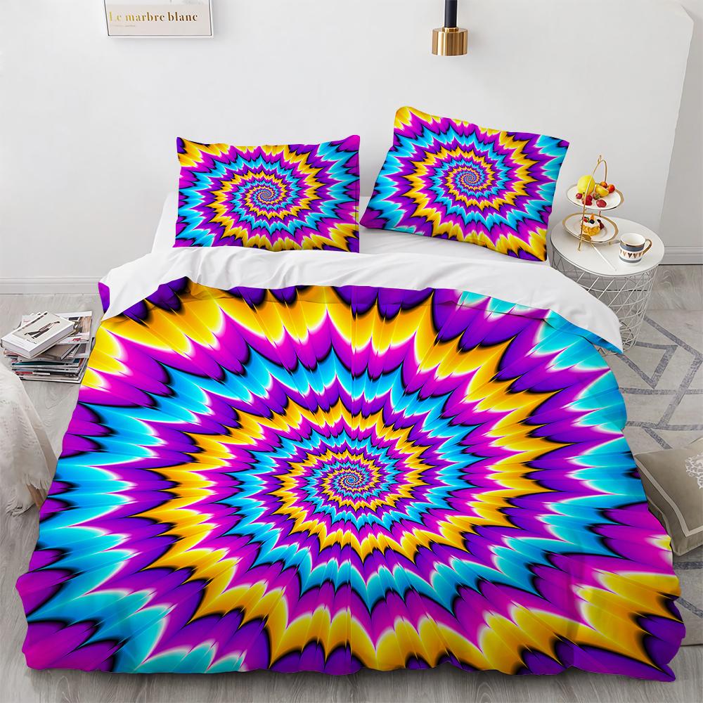 Psychedelic Digital Printing Bedding Set 3D Duvet Cover Set Microfiber Adults Women Single Queen King Twin Full Size Bed Linen