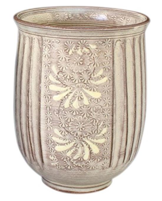 

Toraku Large Kyoyaki, Kiyomizu-yaki, Kiln, Teacup, Sepia, urc707-01