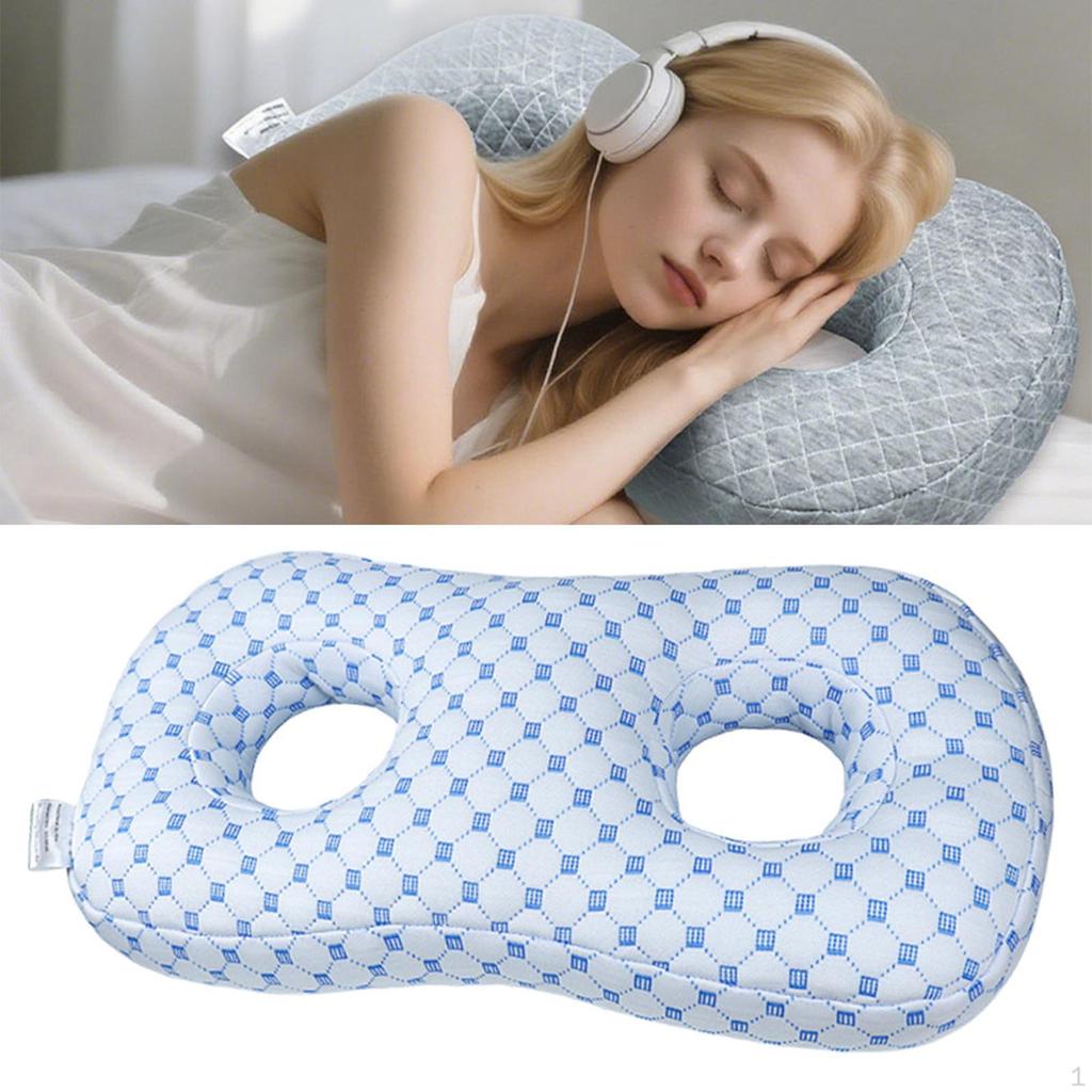 Hole Pillow for Ear Piercing, Neck Rest Ideal Relaxation and Headphones