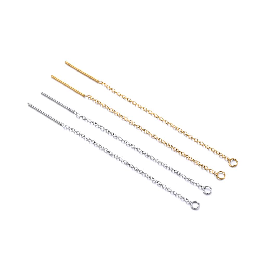 10Pcs 8/13cm Stainless Steel Long Tassel Chain Drop Earrings Ear Line Earring Chain For DIY Jewelry Making Findings Accessories