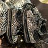 Spring and Summer Hand-sewn Casual Board Shoes Women's New Diamond-encrusted Single Shoes Platform Sequined Muffin Lace-up Women's Shoes