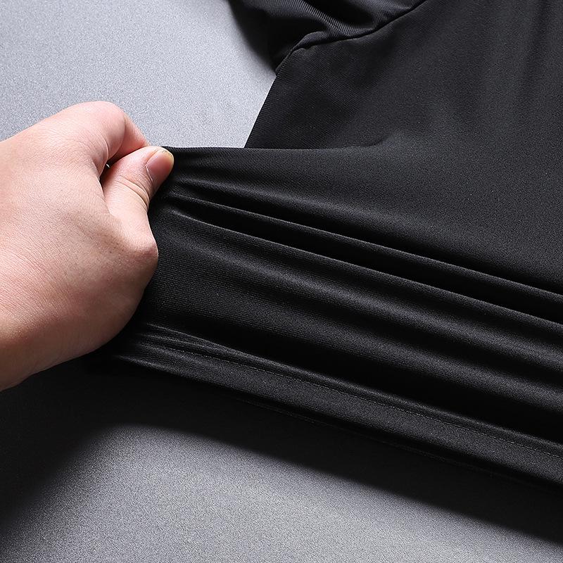 Men's Summer Ice Silk Stretch Shorts - Plus Size, Casual, Thin Beachwear