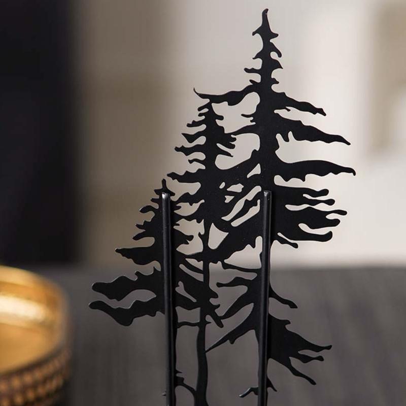 Iron And Wood Christmas Forest Sculpture Festival Seasonal Party Decoration Desktop Ornament
