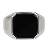 [sakuto] Ring Men's Signet Ring Stainless Steel Square Square Black (14)