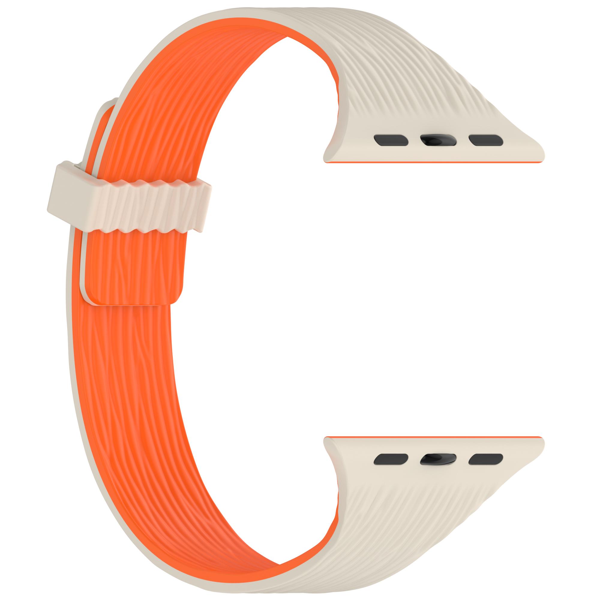 Watch Strap for Apple Watch Series 38 40 41 42 44 45 46 49mm Strong Magnetic Water Wood Pattern Slim Silicone Watchband 38 40 41 S10 11-42mm