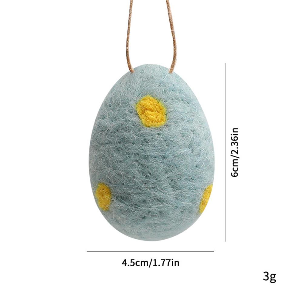 Wool Felt Foam Easter Eggs Happy Easter Hanging Ornaments Decorations Painted Flower Dot Eggs Pendant DIY Craft Gift Home Decor