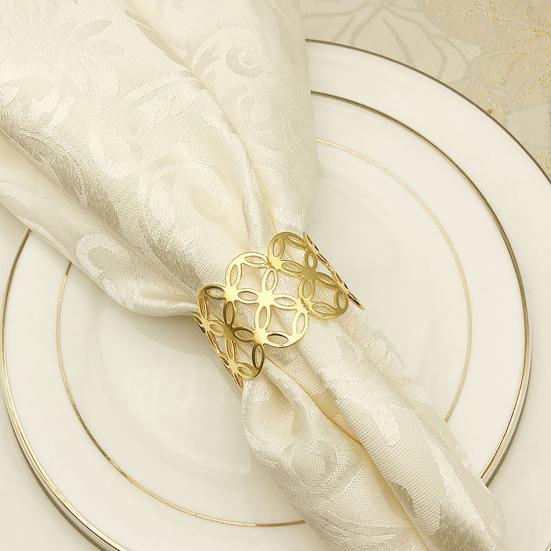 6Pcs Hollow Metal Shape Napkin Ring Wedding Party Dinner Banquet Table Ornament