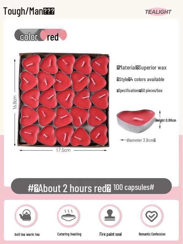 LIEI Heart-Shaped Smokeless Candle