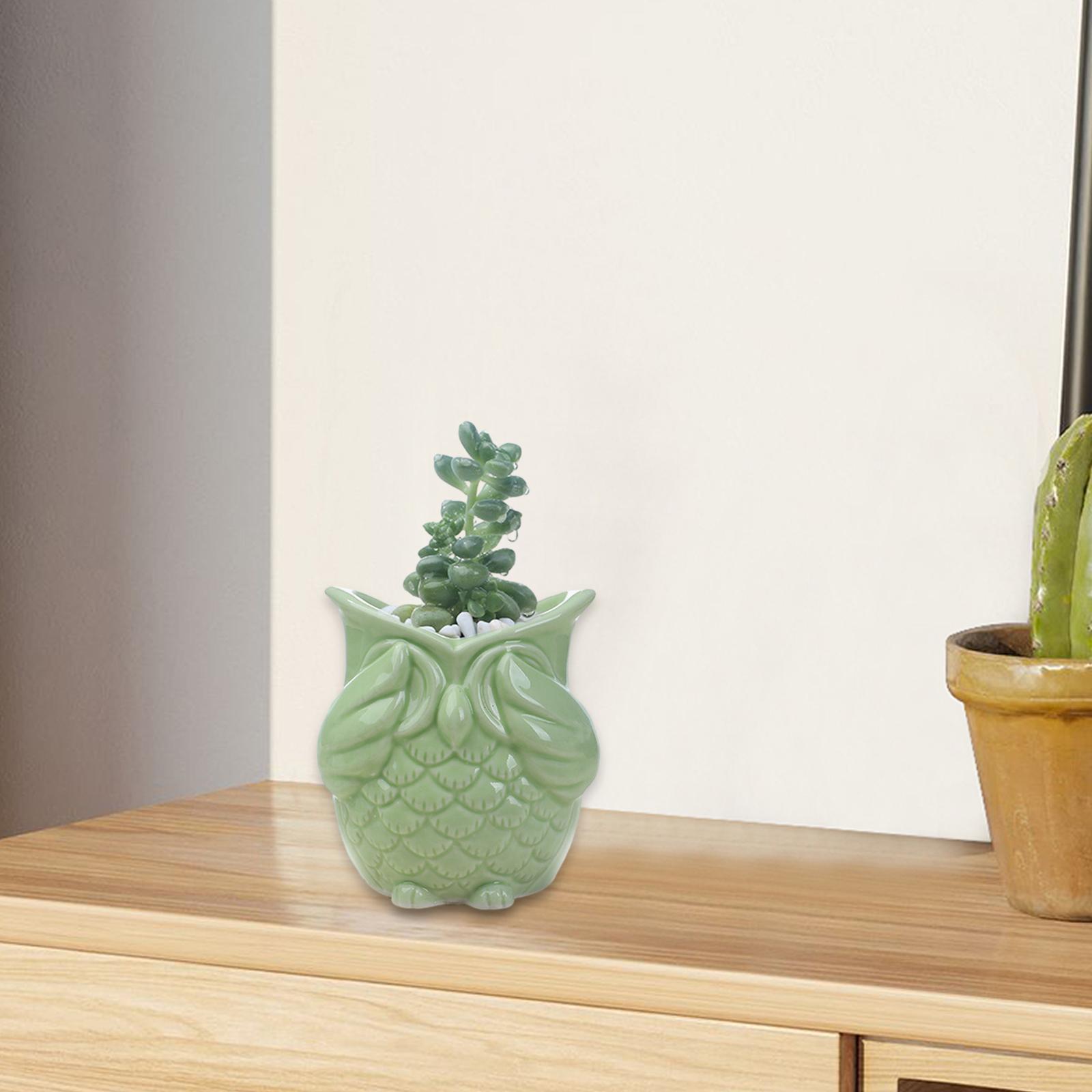 

Flowerpot Owl Shape Japanese Style Vintage Home Decoration Cute Indoor Plant Pot Container for Shelf Garden Home Office Patio