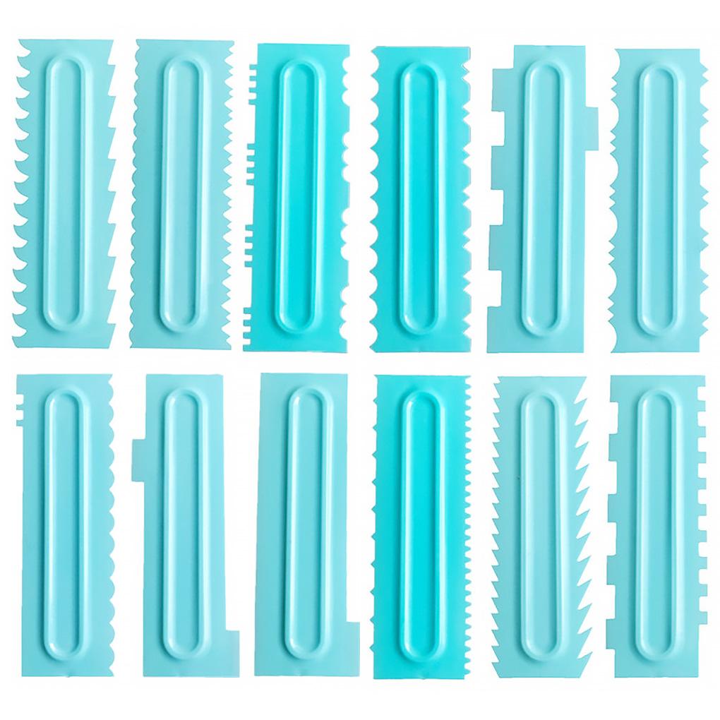Cake Edge Smoother Comb Cake Decorating Edge Cream Scraper PP Plastic Spatula Baking Tool