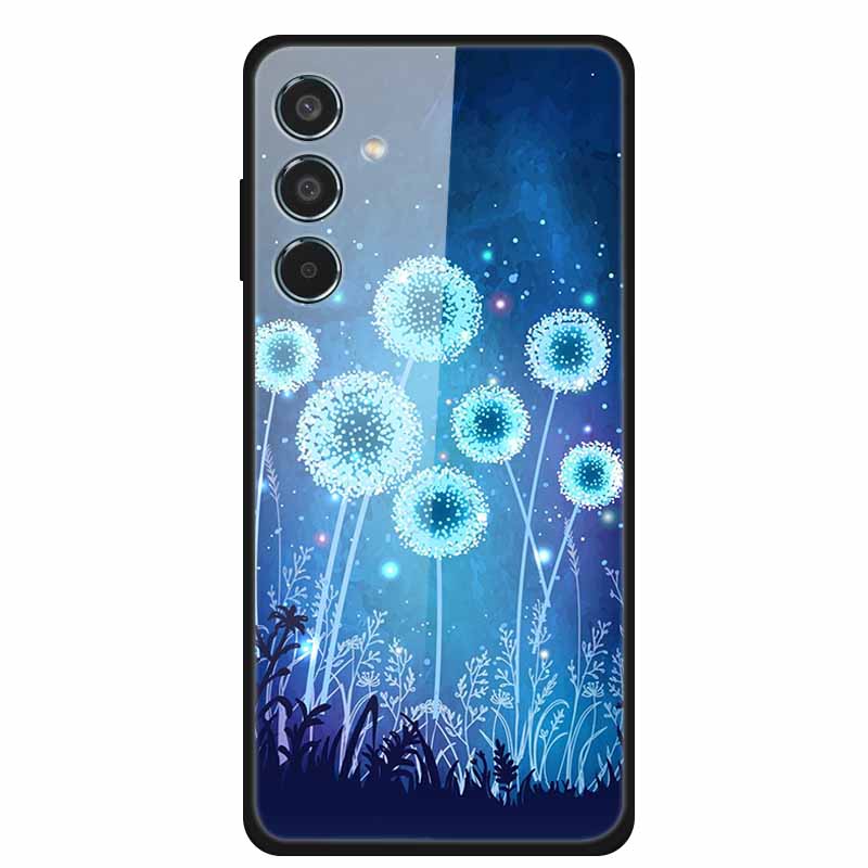 Glass Back Cover For Samsung Galaxy S24 FE Case S24FE Hard Tempered Glass Case For Samsung Galaxy M55 A16 Phone Case Soft Bumper